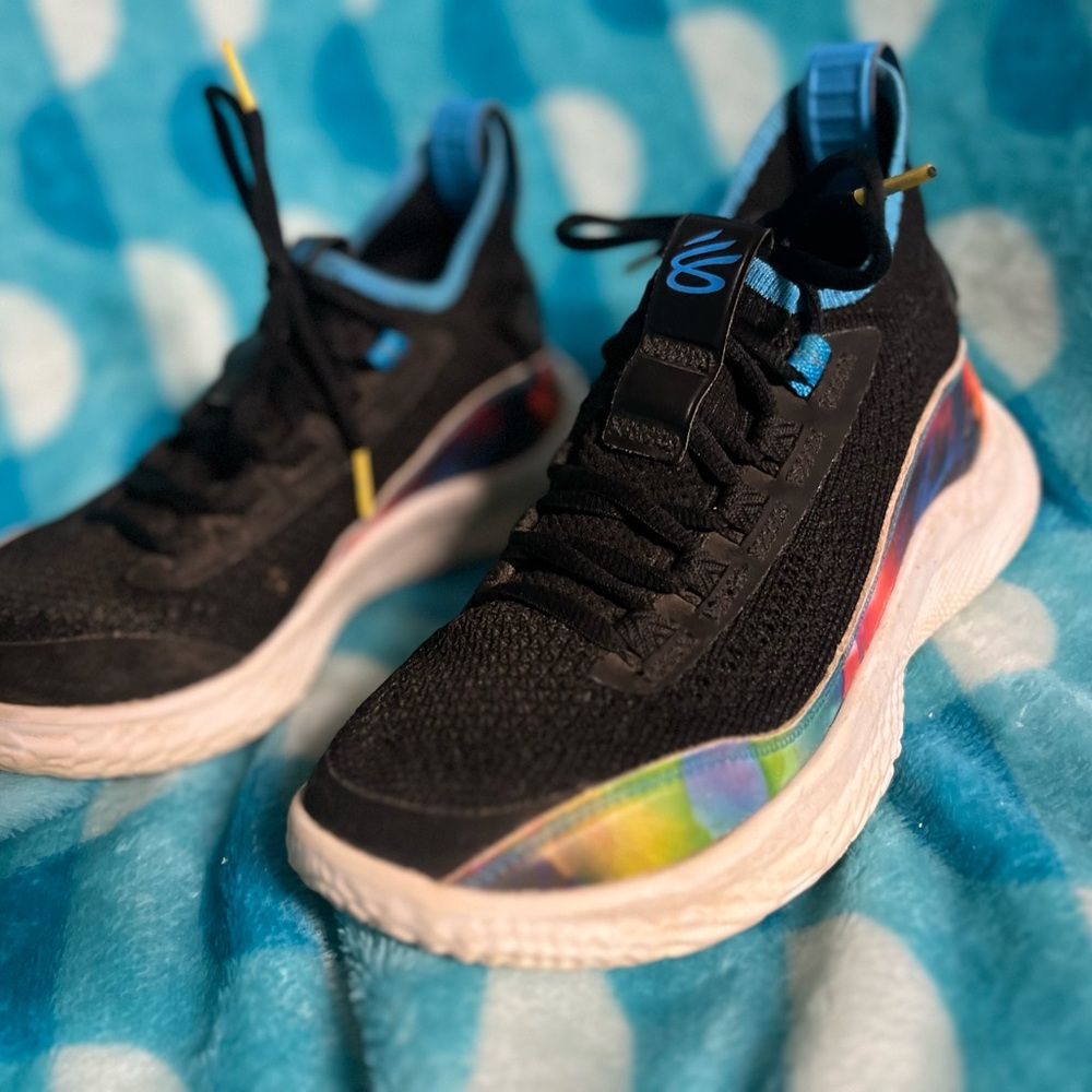 Under Armour Black and Multicolor Kids Sneakers